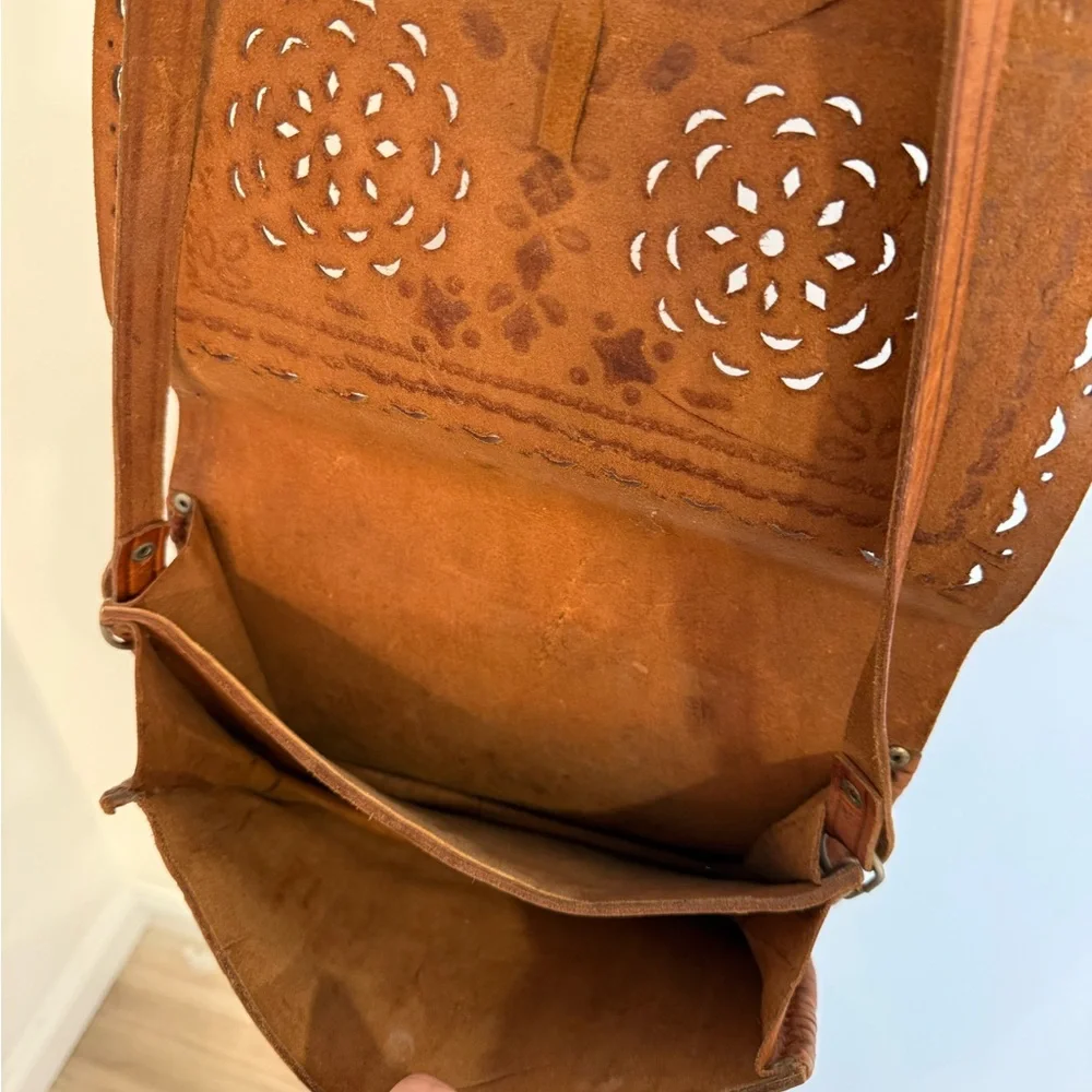 Embossed Leather Crossbody Bag - Picture 5 of 8